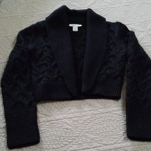 WHBM cropped black sparkly cardigan XS
